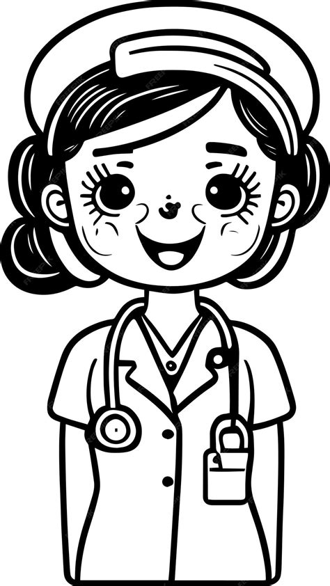 nurse clipart black and white.